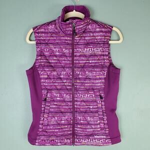 Marmot Kitzbuhel Quilted Insulated Sleeveless Purple Pattern Vest Size XS